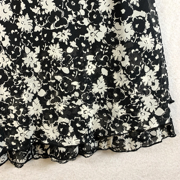 Women Ditsy Floral Chiffon Skirt Sz XL Petite Layered Dark Romantic Cottage Y2K - Picture 2 of 14